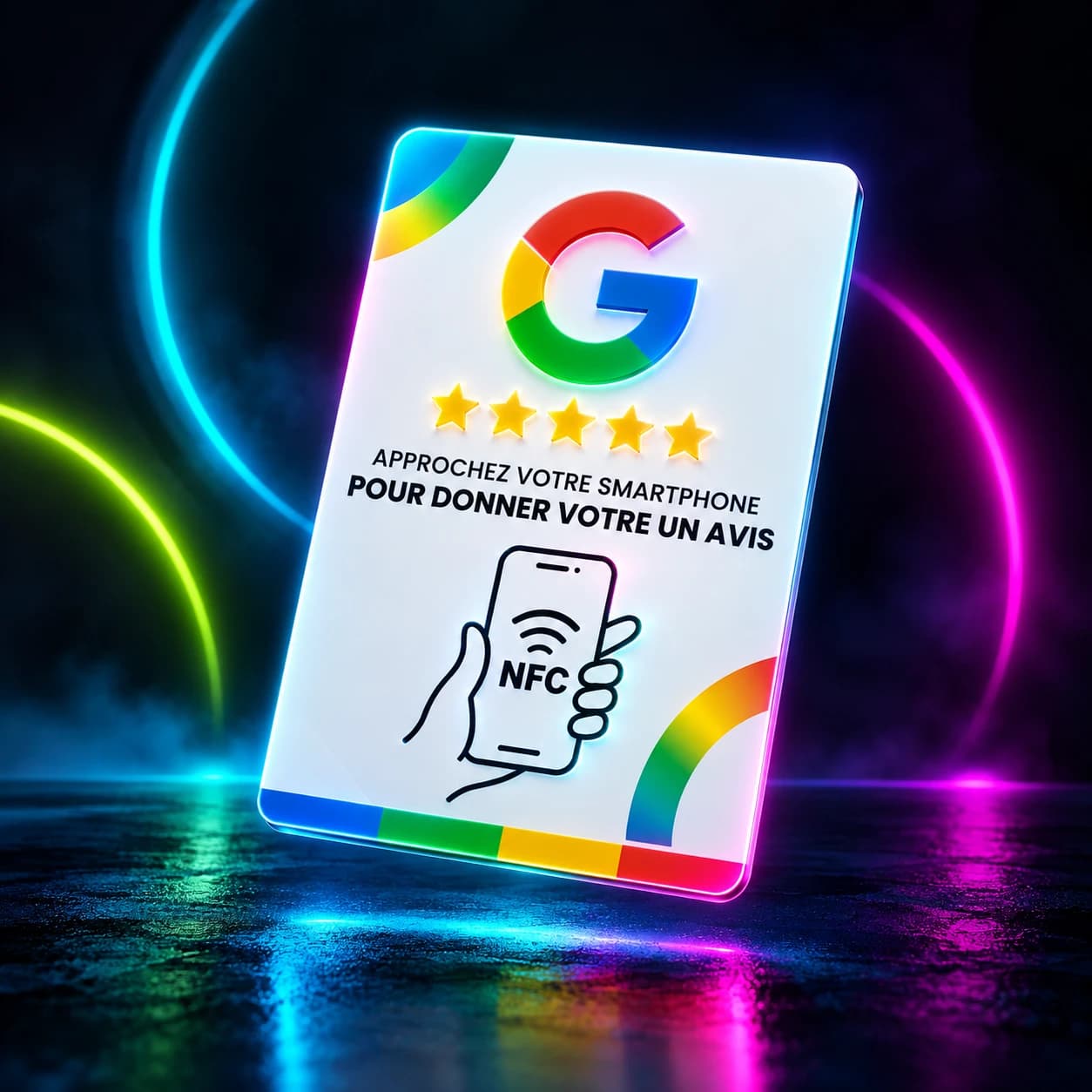 Carte NFC Tapzy Google blanche pour avis Google