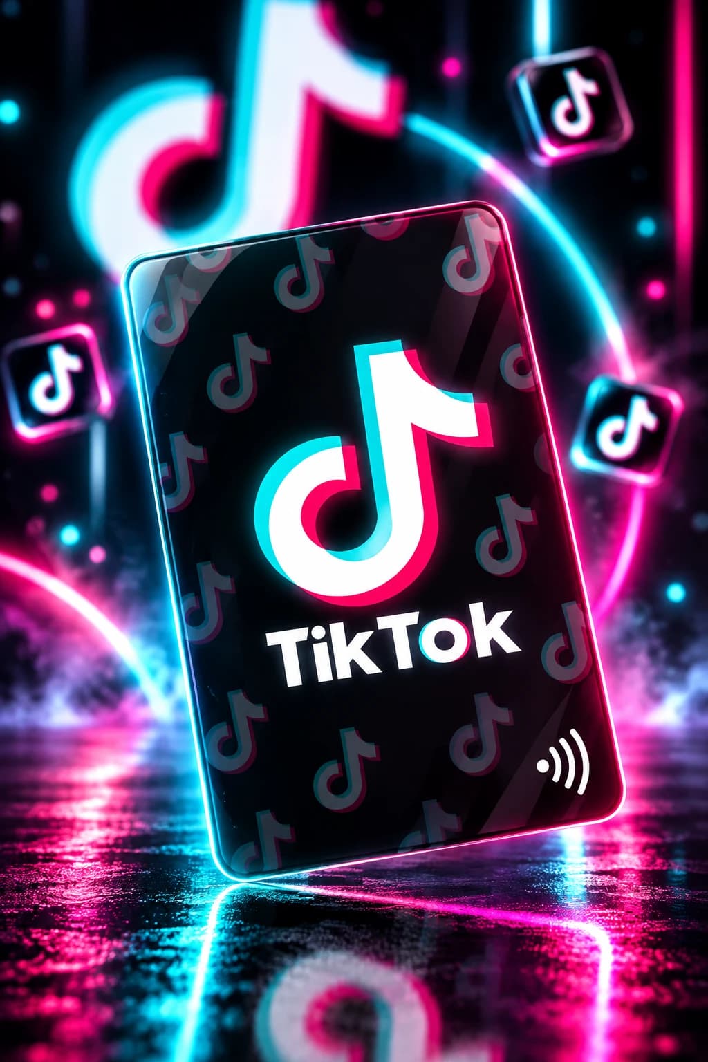 Carte NFC Tapzy TikTok noire au logo TikTok