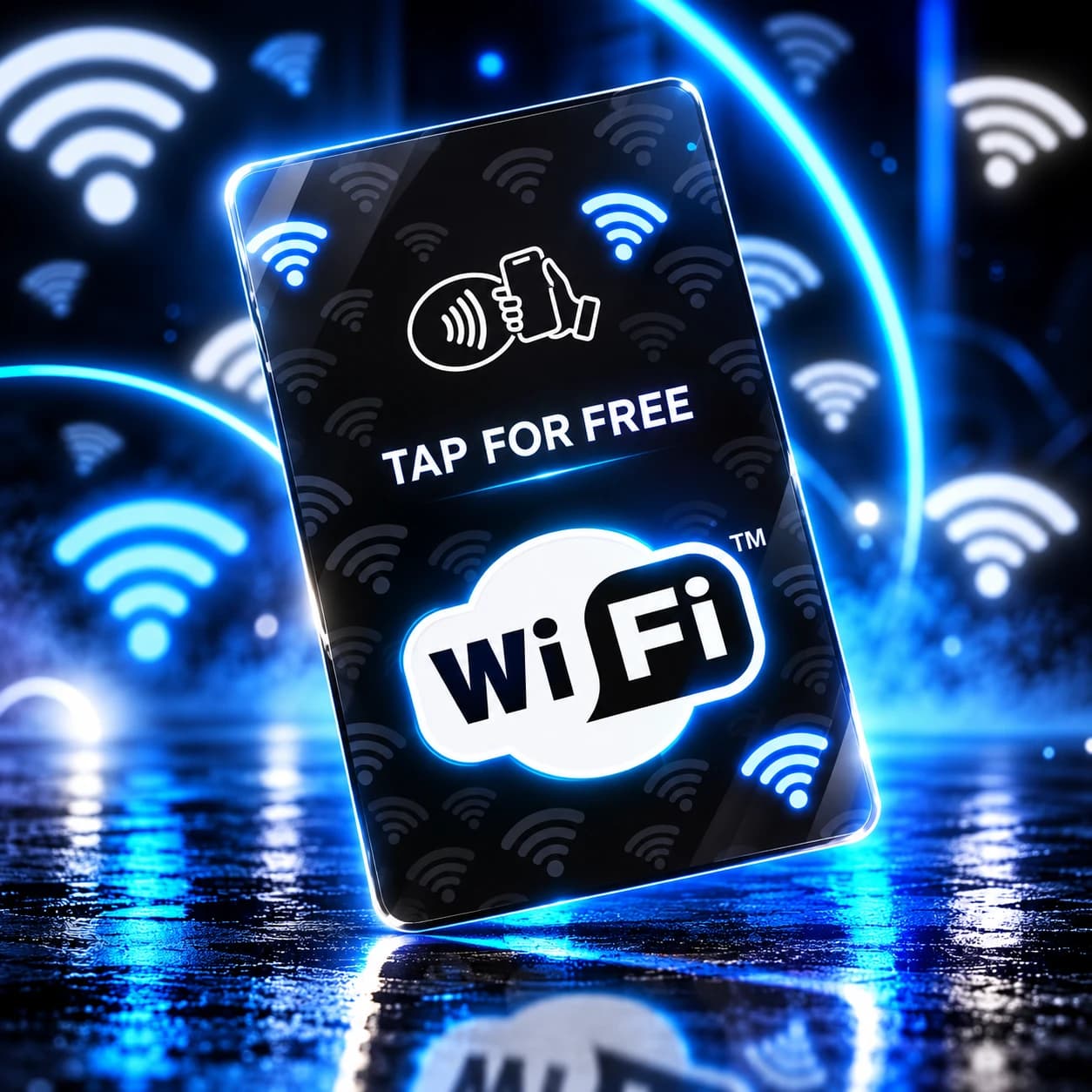 Carte NFC Tapzy Wi-Fi « Tap for free Wi-Fi »